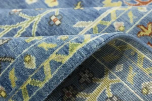 Blue Floral Traditional 8X11 Oushak Chobi Oriental Rug