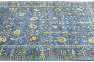 Blue Floral Traditional 8X11 Oushak Chobi Oriental Rug