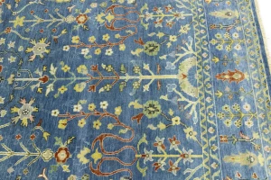 Blue Floral Traditional 8X10 Oushak Chobi Oriental Rug