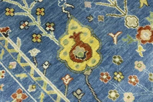 Blue Floral Traditional 8X10 Oushak Chobi Oriental Rug