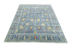 Blue Floral Traditional 8X10 Oushak Chobi Oriental Rug