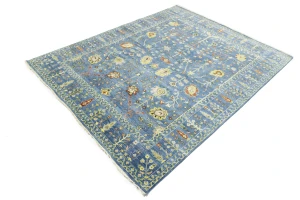Blue Floral Traditional 8X10 Oushak Chobi Oriental Rug