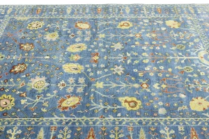 Blue Floral Traditional 8X10 Oushak Chobi Oriental Rug