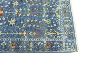 Blue Floral Traditional 4X6 Oushak Chobi Oriental Rug