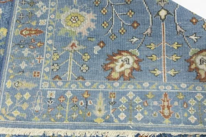 Blue Floral Traditional 4X6 Oushak Chobi Oriental Rug