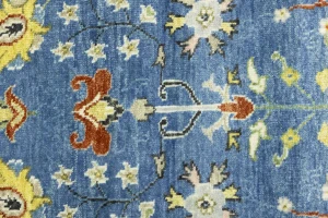Blue Floral Traditional 4X6 Oushak Chobi Oriental Rug
