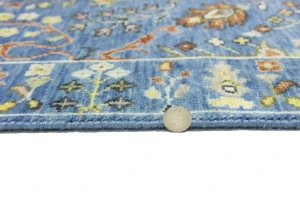 Blue Floral Traditional 2'5x6 Osh Chobi Oriental Runner Rug