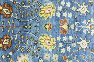 Blue Floral Traditional 2'5x6 Osh Chobi Oriental Runner Rug