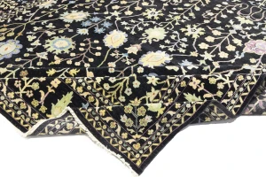 Black Floral Traditional 12X15 Oushak Chobi Oriental Rug