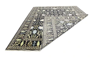 Black Floral Traditional 12X15 Oushak Chobi Oriental Rug