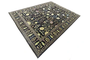 Black Floral Traditional 12X15 Oushak Chobi Oriental Rug