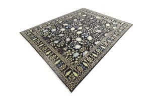 Black Floral Traditional 12X15 Oushak Chobi Oriental Rug