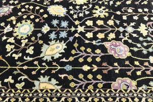 Black Floral Traditional 12X15 Oushak Chobi Oriental Rug