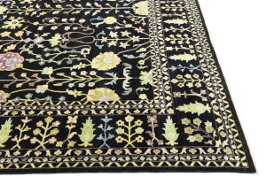 Black Floral Traditional 12X15 Oushak Chobi Oriental Rug