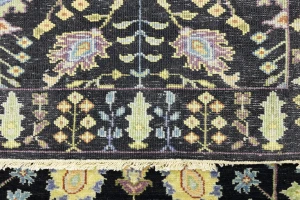 Black Floral 2'5X8 Osh Chobi Oriental Runner Rug