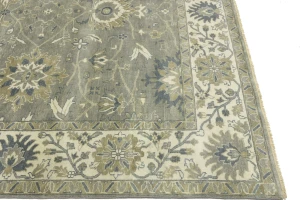 Olive Green Floral Traditional 10X14 Oushak Chobi Oriental Rug
