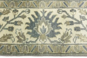 Olive Green Floral Traditional 10X14 Oushak Chobi Oriental Rug