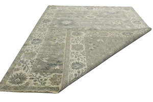 Olive Green Floral Traditional 10X14 Oushak Chobi Oriental Rug