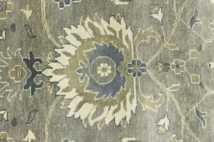 Olive Green Floral Traditional 10X14 Oushak Chobi Oriental Rug