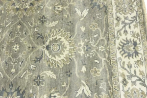 Gray Floral Peshawar 6X9 Oushak Chobi Oriental Rug