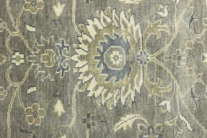 Gray Floral Peshawar 6X9 Oushak Chobi Oriental Rug