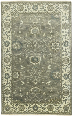 Taupe Floral 5X8 Osh Chobi Peshawar Oriental Rug