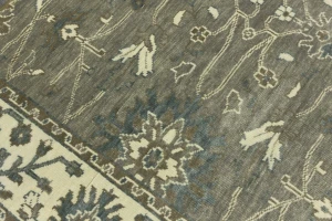 Taupe Floral 5X8 Osh Chobi Peshawar Oriental Rug