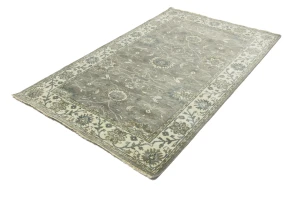Taupe Floral 5X8 Osh Chobi Peshawar Oriental Rug