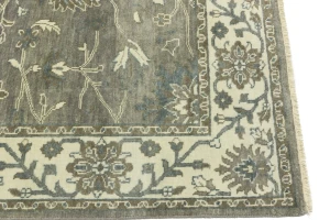 Taupe Floral 5X8 Osh Chobi Peshawar Oriental Rug