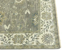 Taupe Floral 8X8 Osh Chobi Peshawar Oriental Square Rug