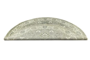 Taupe Floral 10X10 Osh Chobi Peshawar Oriental Round Rug