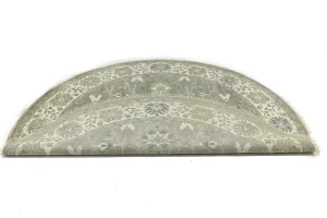 Taupe Floral 8X8 Osh Chobi Peshawar Oriental Round Rug