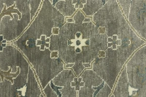 Taupe Floral 8X8 Osh Chobi Peshawar Oriental Round Rug