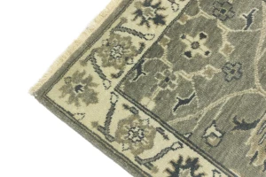 Taupe Floral 2X3 Osh Chobi Peshawar Oriental Rug