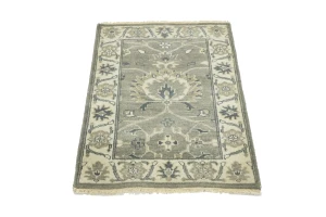 Taupe Floral 2X3 Osh Chobi Peshawar Oriental Rug