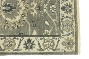 Taupe Floral 2X3 Osh Chobi Peshawar Oriental Rug