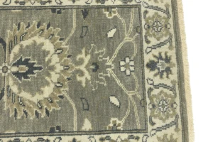 Taupe Floral 2X3 Osh Chobi Peshawar Oriental Rug