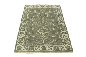 Taupe Floral 3X5 Osh Chobi Peshawar Oriental Rug