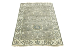 Taupe Floral 3X5 Osh Chobi Peshawar Oriental Rug