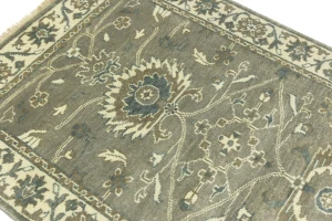 Taupe Floral 3X5 Osh Chobi Peshawar Oriental Rug