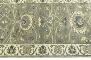Taupe Floral 2'6X9'8 Osh Chobi Peshawar Oriental Runner Rug