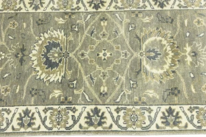 Taupe Floral 2'6X9'8 Osh Chobi Peshawar Oriental Runner Rug