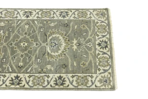 Taupe Floral 2'5X13'5 Osh Chobi Peshawar Oriental Runner Rug
