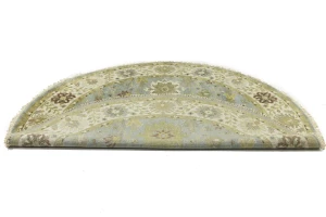 Blue-gray Floral Osh Chobi 8X8 Oriental Round Rug