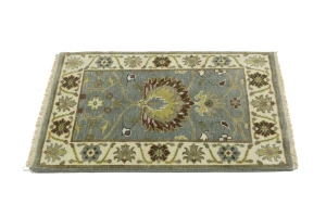 Blue-gray Floral Osh Chobi 2x3 Oriental Area Rug