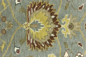 Blue-gray Floral Osh Chobi 2x3 Oriental Area Rug