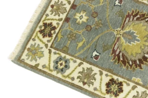 Blue-gray Floral Osh Chobi 2x3 Oriental Area Rug