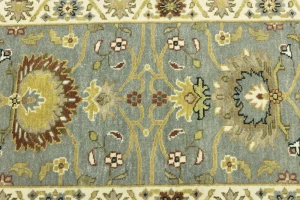 Blue-gray Floral Osh Chobi 2'5X14 Oriental Runner Rug