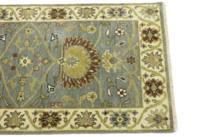 Blue-gray Floral Osh Chobi 2'5X14 Oriental Runner Rug