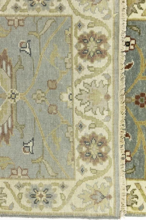 Blue-gray Floral Osh Chobi 2'5X14 Oriental Runner Rug